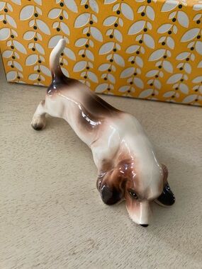 Vintage Porcelain Basset Hound Figurine